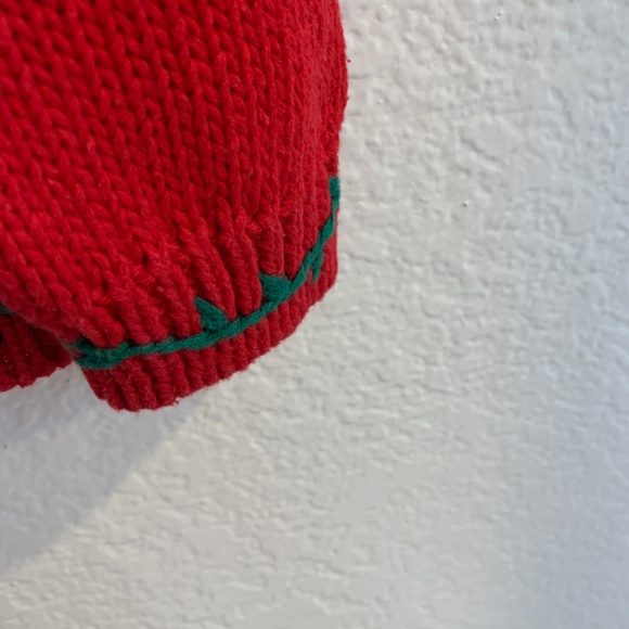 The Disney Store Winnie the Pooh Christmas Knit Cardigan Size Small Red VTG Rare - Picture 13 of 16